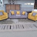Salon de lux gris or